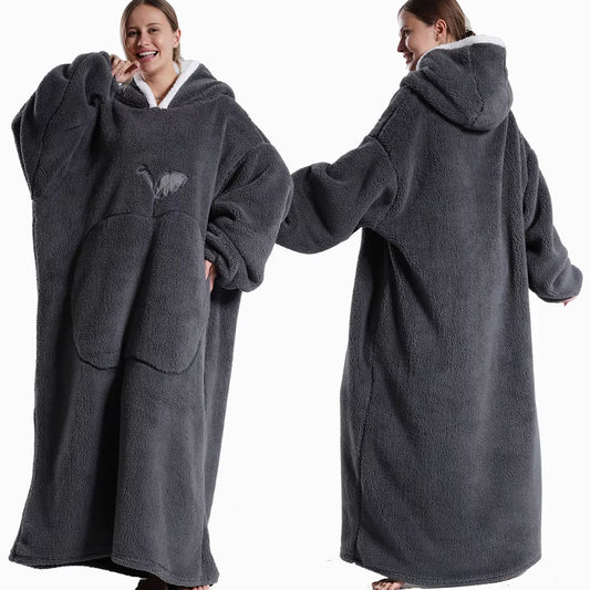 Stay Cozy and Stylish with Our Comfy Wearable Blanket - Perfect for Winter Relaxation!