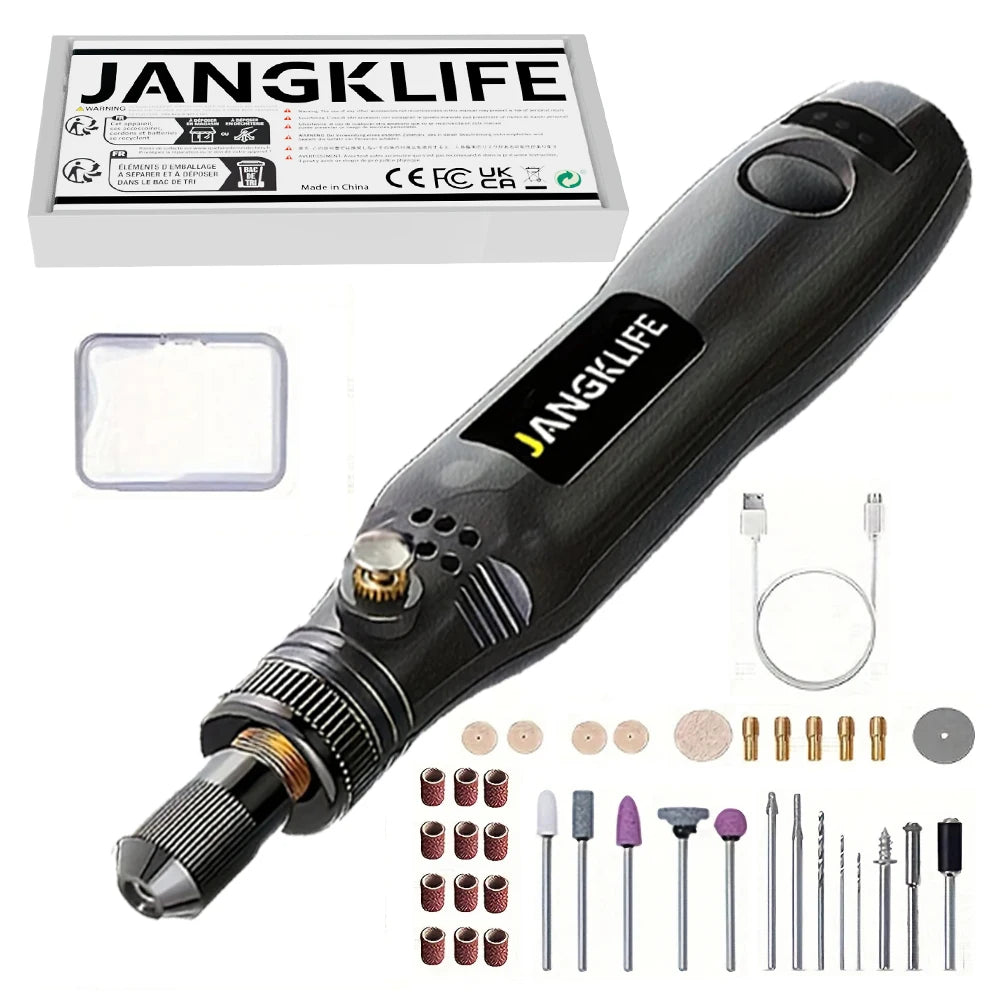 USB Rechargeable Cordless Rotary Tool Kit - Perfect for Woodworking, Jewelry Making, and More!