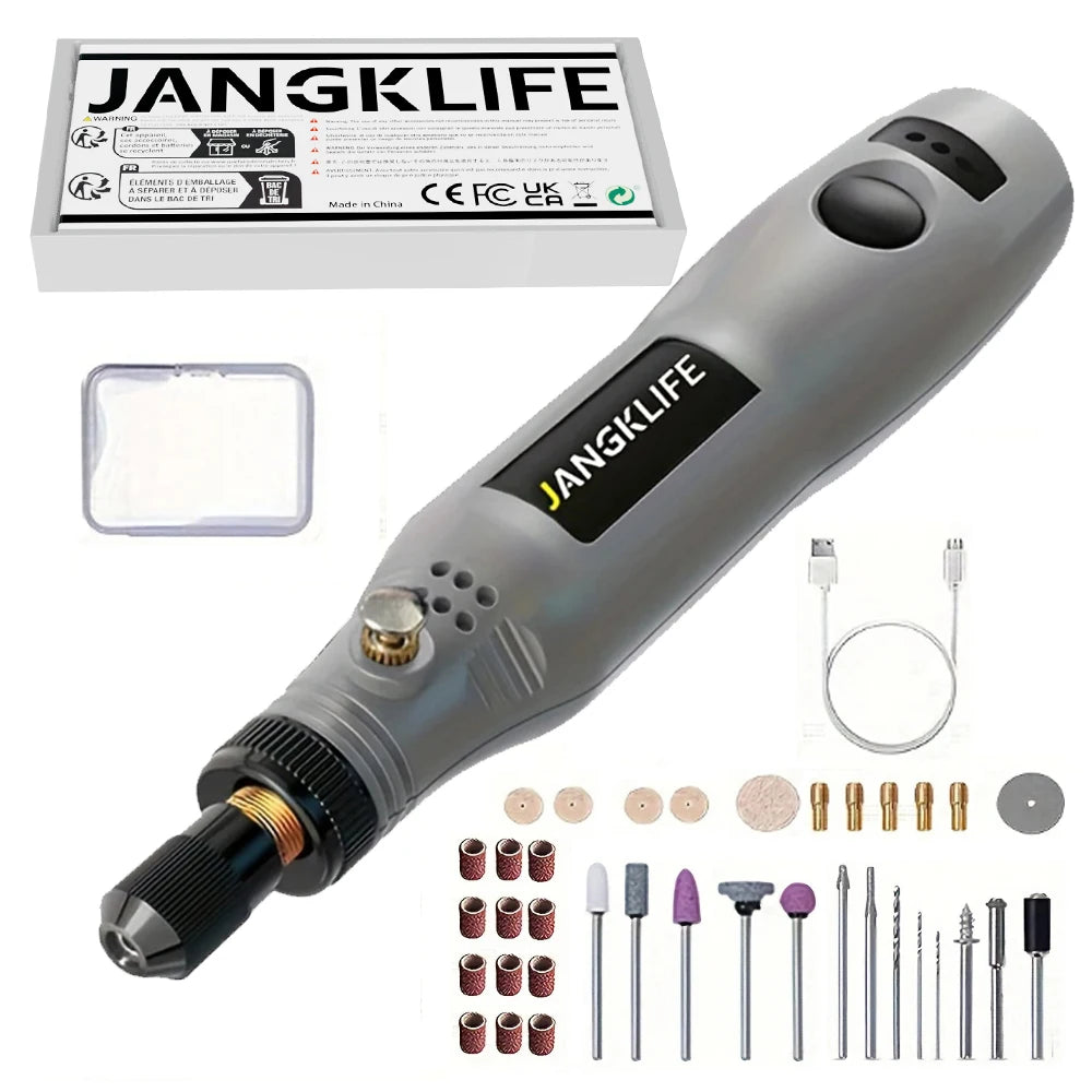 USB Rechargeable Cordless Rotary Tool Kit - Perfect for Woodworking, Jewelry Making, and More!